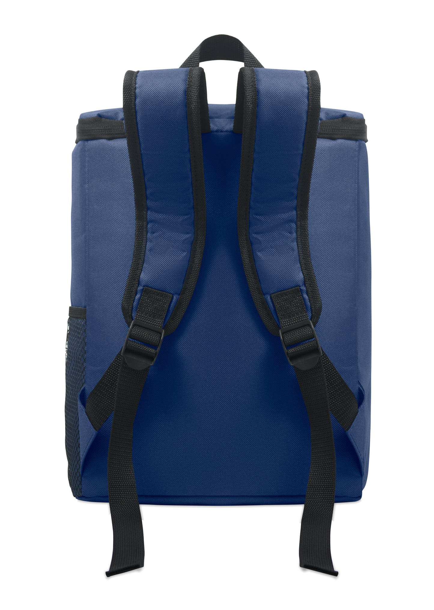 Kühlrucksack aus 600D RPET Polyester mit PEVA-Futter und 13 mm PE-Schaum. Fronttasche