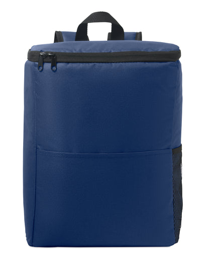 Kühlrucksack aus 600D RPET Polyester mit PEVA-Futter und 13 mm PE-Schaum. Fronttasche