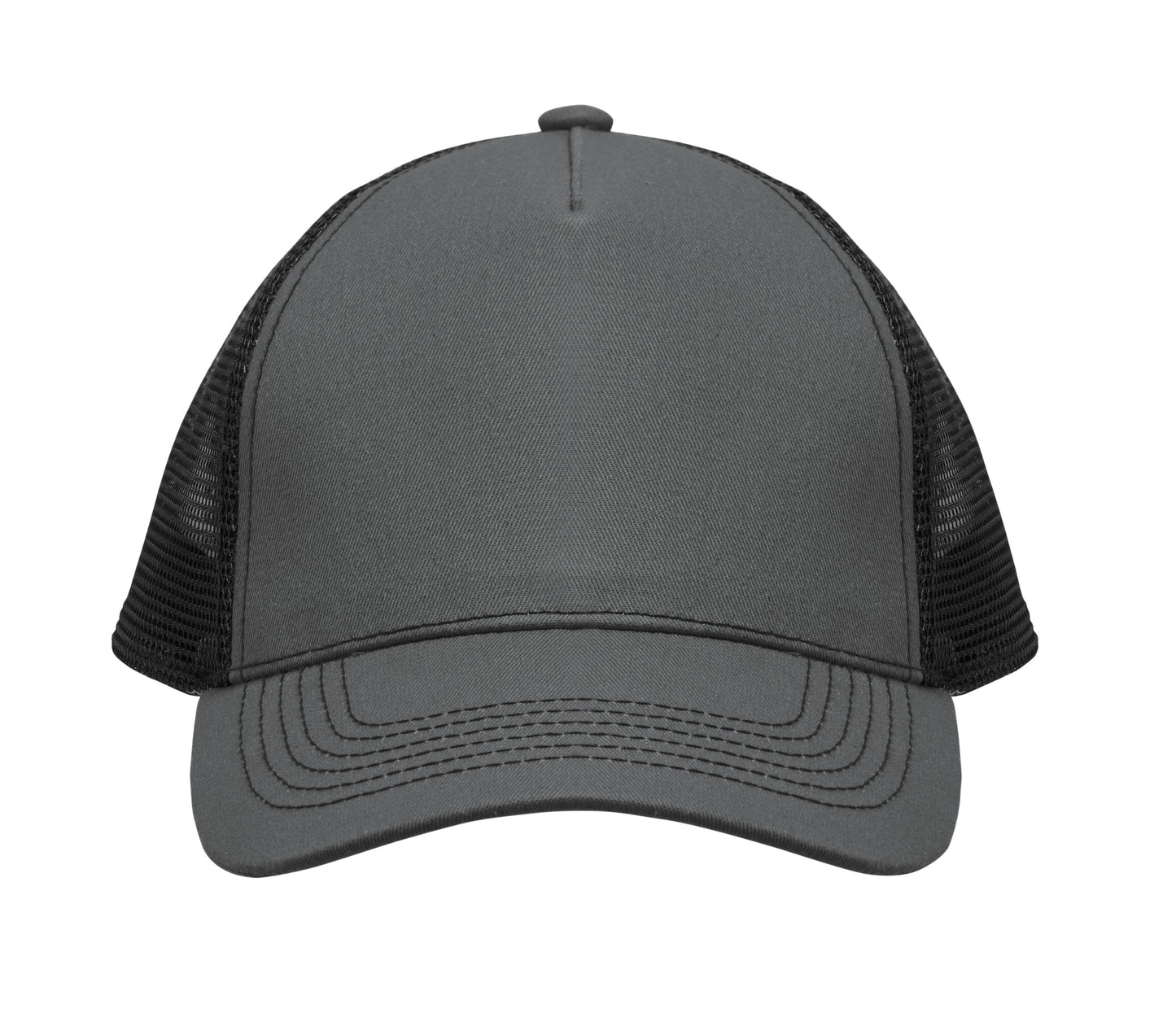 Trucker-Kappe. 5 Panels. Front und Schirm aus 250 g/m² Baumwolle Rückseite aus