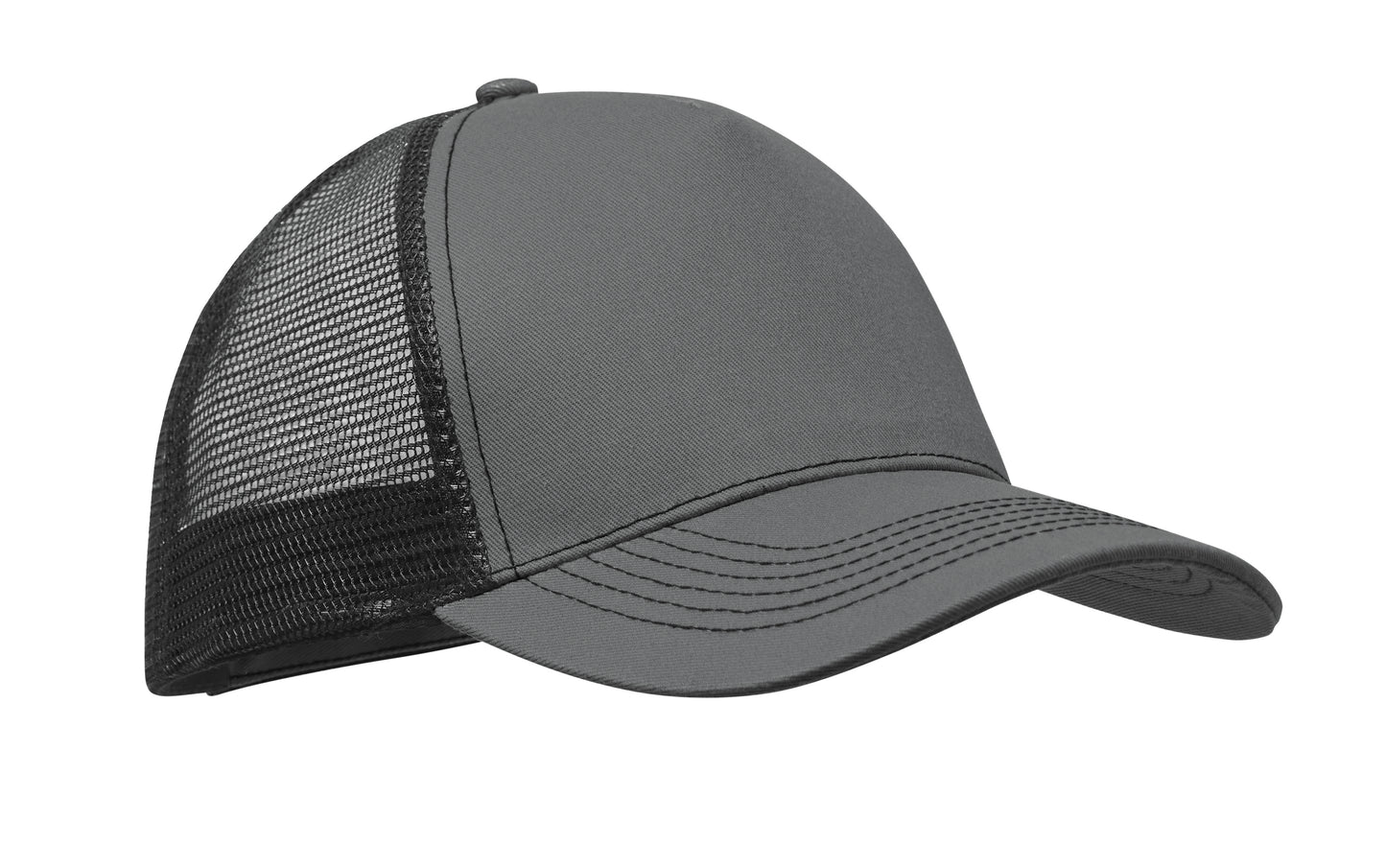 Trucker-Kappe. 5 Panels. Front und Schirm aus 250 g/m² Baumwolle Rückseite aus
