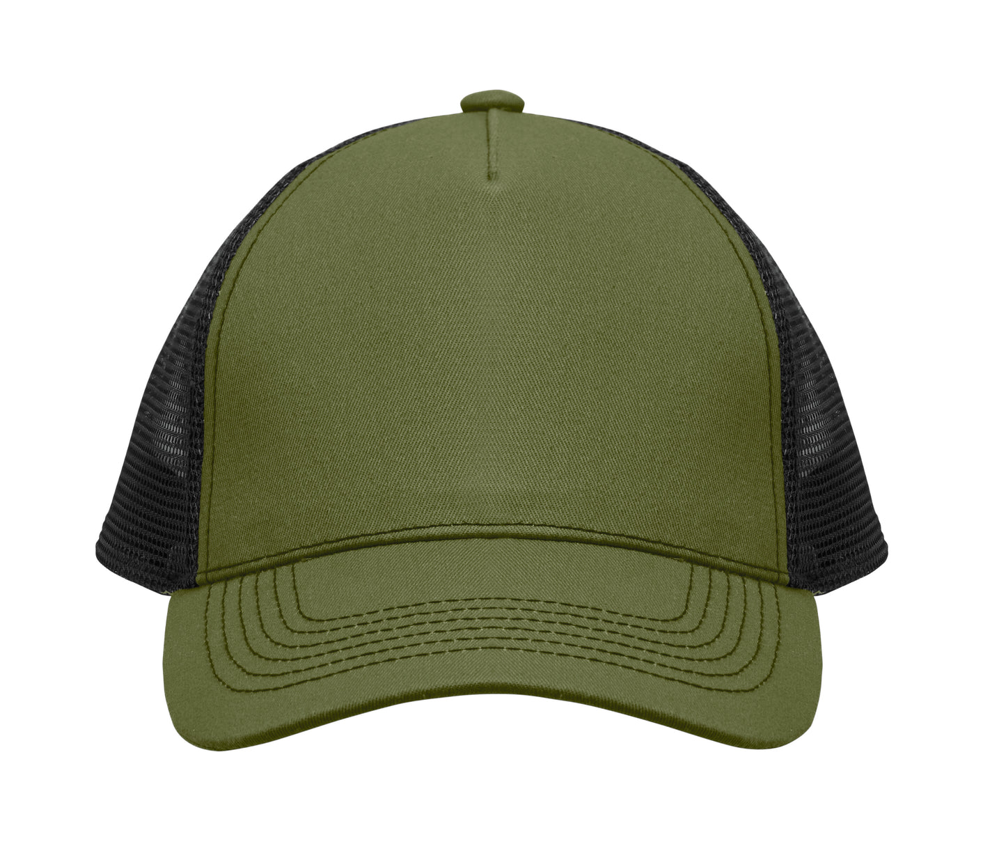 Trucker-Kappe. 5 Panels. Front und Schirm aus 250 g/m² Baumwolle Rückseite aus