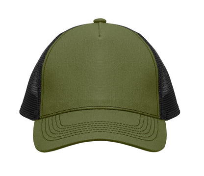 Trucker-Kappe. 5 Panels. Front und Schirm aus 250 g/m² Baumwolle Rückseite aus
