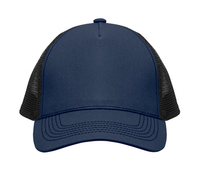 Trucker-Kappe. 5 Panels. Front und Schirm aus 250 g/m² Baumwolle Rückseite aus