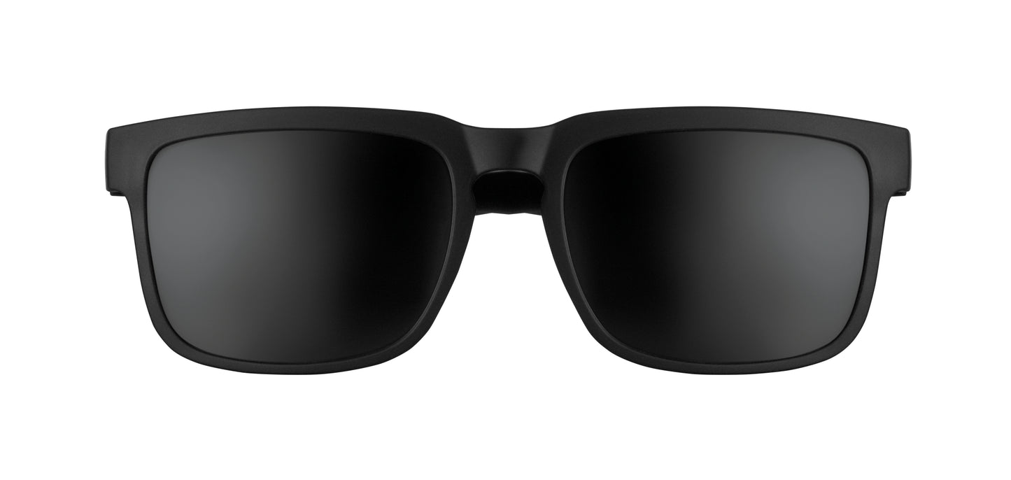 Festival-Sonnenbrille mit verspiegelten Gläsern und mattem gummiertem Rahmen. UV400-Schutz.