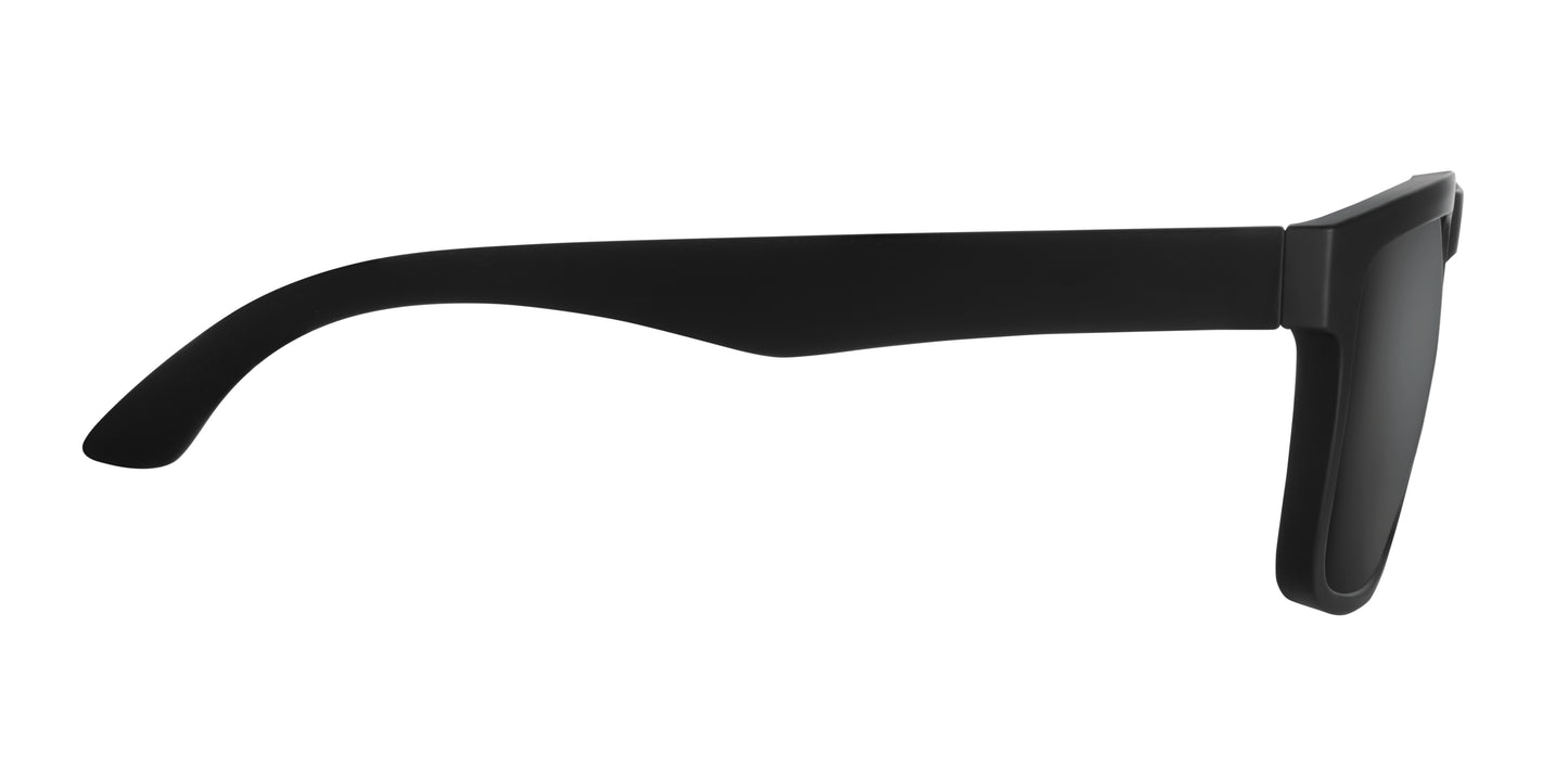 Festival-Sonnenbrille mit verspiegelten Gläsern und mattem gummiertem Rahmen. UV400-Schutz.