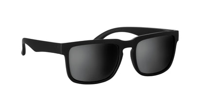 Festival-Sonnenbrille mit verspiegelten Gläsern und mattem gummiertem Rahmen. UV400-Schutz.