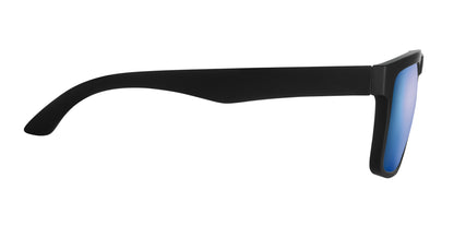 Festival-Sonnenbrille mit verspiegelten Gläsern und mattem gummiertem Rahmen. UV400-Schutz.