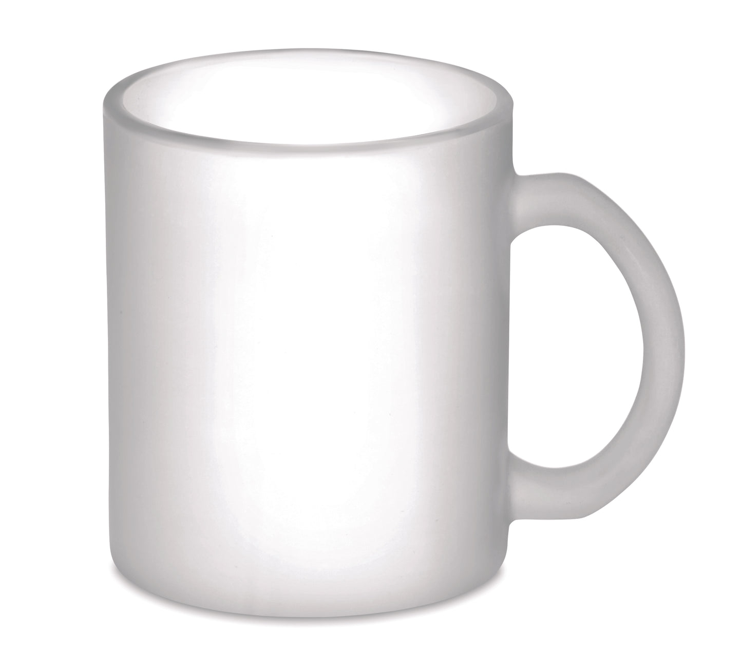 Kaffeebecher aus mattem Glas mit spezieller Beschichtung geeignet für Sublimationsdruck. Füllmenge: 300