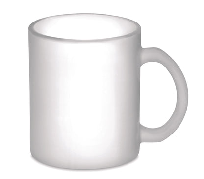 Kaffeebecher aus mattem Glas mit spezieller Beschichtung geeignet für Sublimationsdruck. Füllmenge: 300