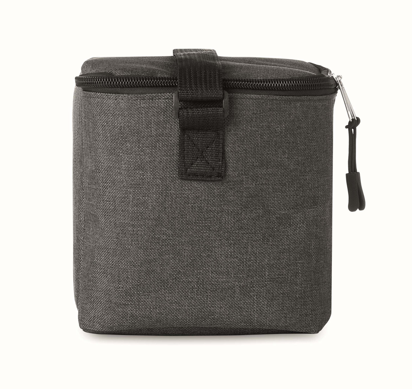 2 tone Kühltasche für 6 Dosen mit Fronttasche. 600D RPET. Isoliermaterial: 0