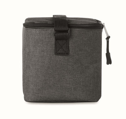 2 tone Kühltasche für 6 Dosen mit Fronttasche. 600D RPET. Isoliermaterial: 0