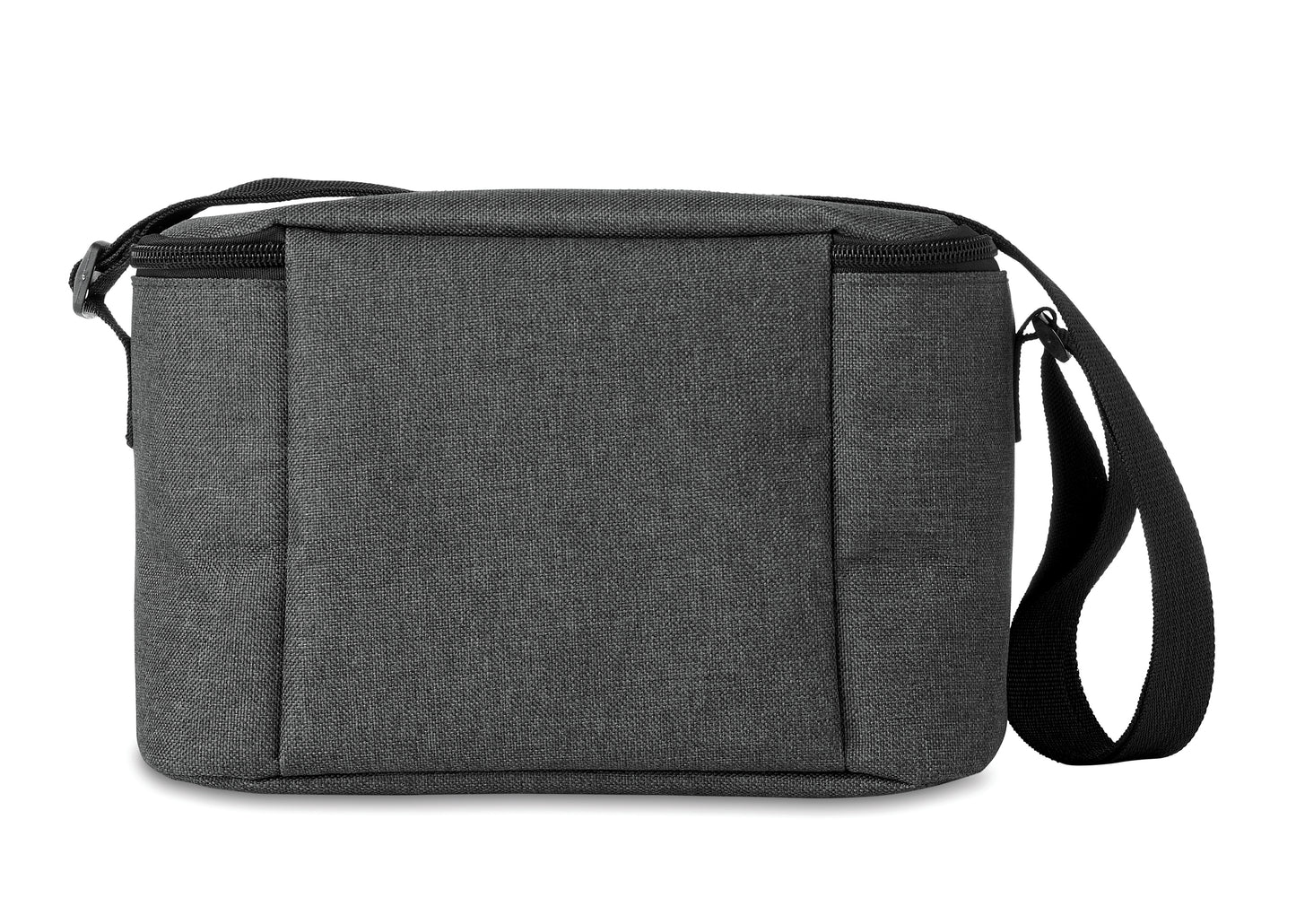 2 tone Kühltasche für 6 Dosen mit Fronttasche. 600D RPET. Isoliermaterial: 0