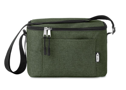 2 tone Kühltasche für 6 Dosen mit Fronttasche. 600D RPET. Isoliermaterial: 0