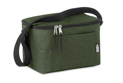 2 tone Kühltasche für 6 Dosen mit Fronttasche. 600D RPET. Isoliermaterial: 0