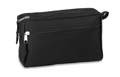 Kosmetiktasche mit Zweiwege-Reißverschluss. 600D RPET mit PU-Innenbeschichtung.
