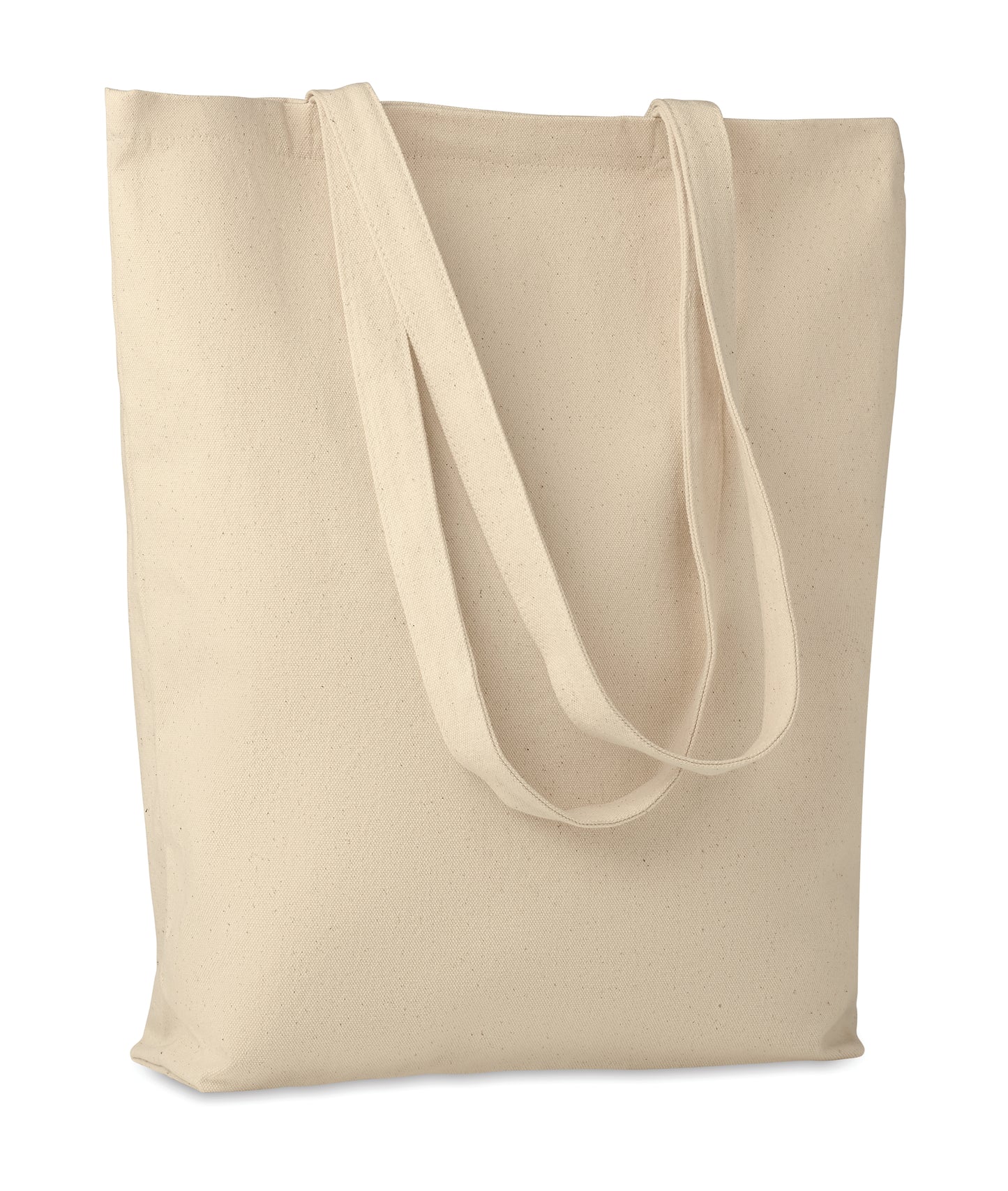 Shopping-Tasche aus Canvas mit langen Tragegriffen und Bodenfalz. Eine ideale Tasche für