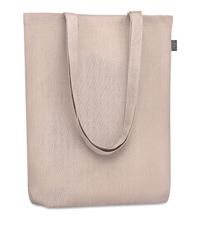 Shopping Tasche mit langen Tragegriffen. 100% Hanfgewebe. 200 g/m².