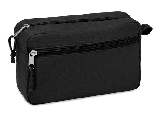 Kosmetiktasche mit Zweiwege-Reißverschluss. 100% Hanfgewebe. 200 g/m².