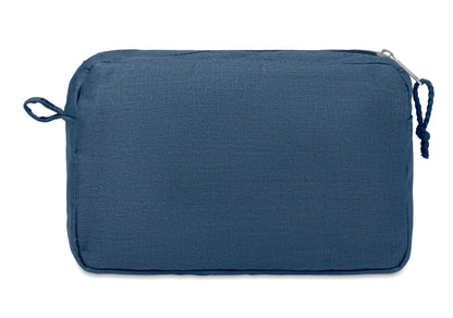 Kosmetiktasche mit Zweiwege-Reißverschluss. 100% Hanfgewebe. 200 g/m².