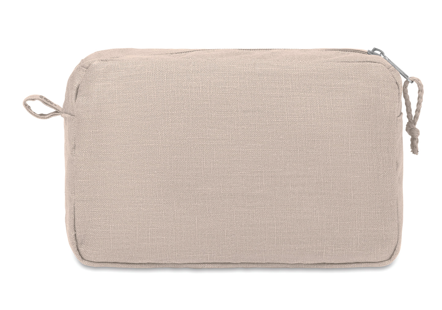Kosmetiktasche mit Zweiwege-Reißverschluss. 100% Hanfgewebe. 200 g/m².