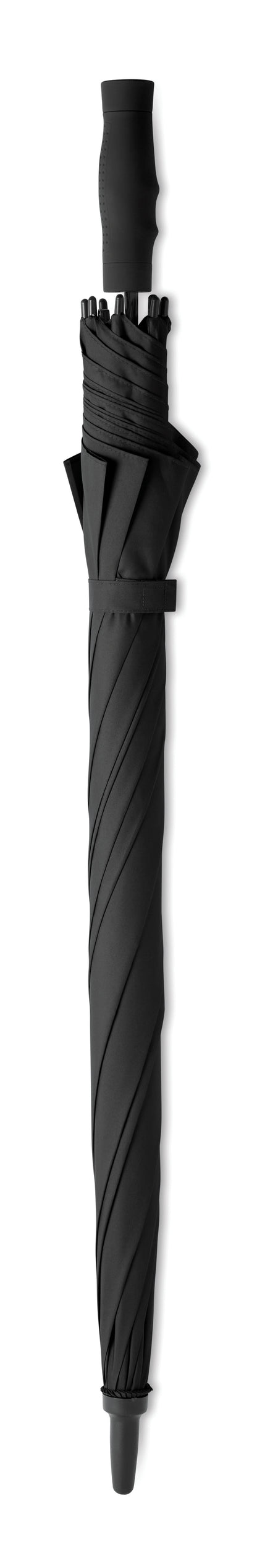 27'' Regenschirm aus 190T Pongee. Windbeständig. Stock und Stangen aus Fiberglas. Schwarze