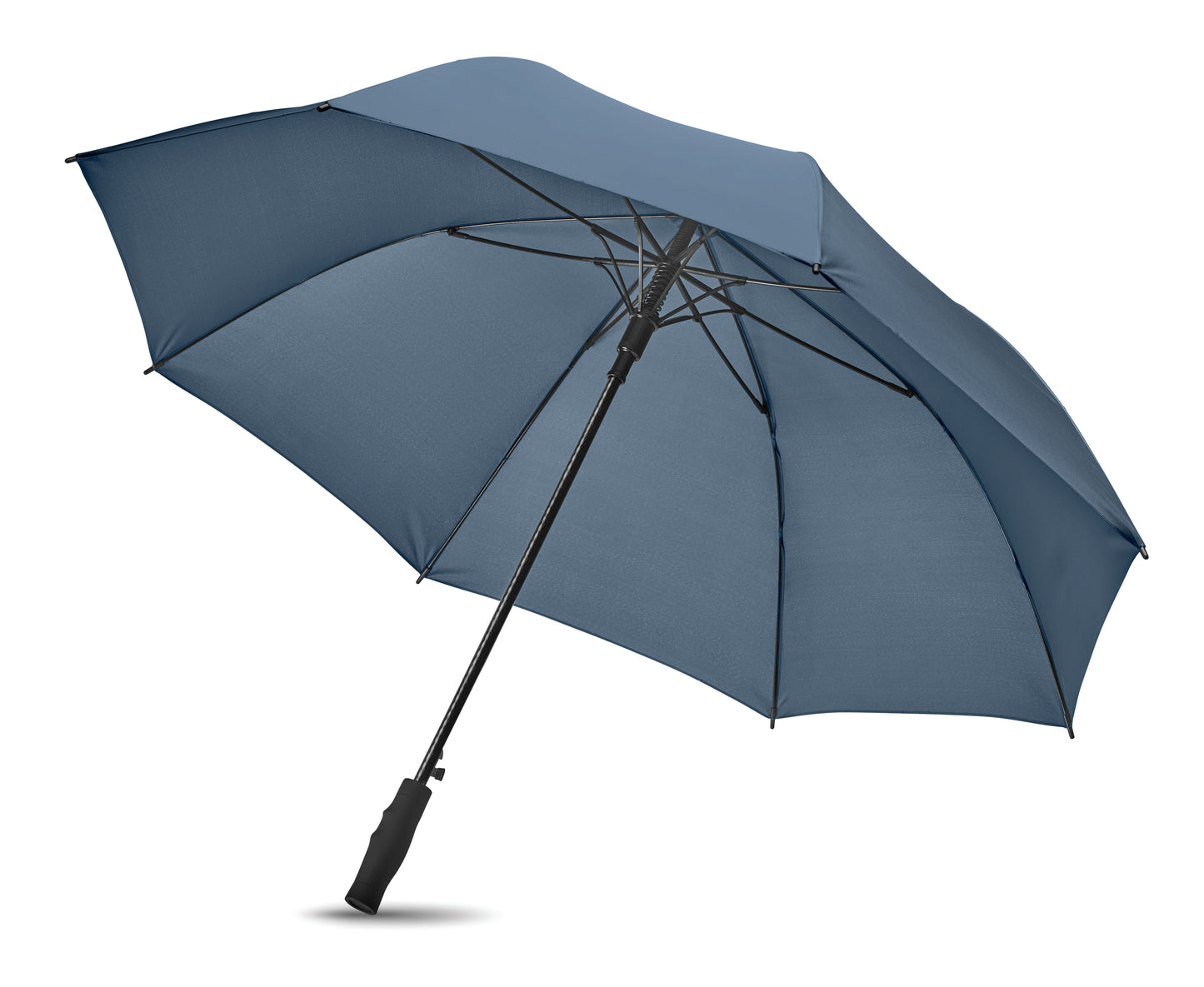 27'' Regenschirm aus 190T Pongee. Windbeständig. Stock und Stangen aus Fiberglas. Schwarze