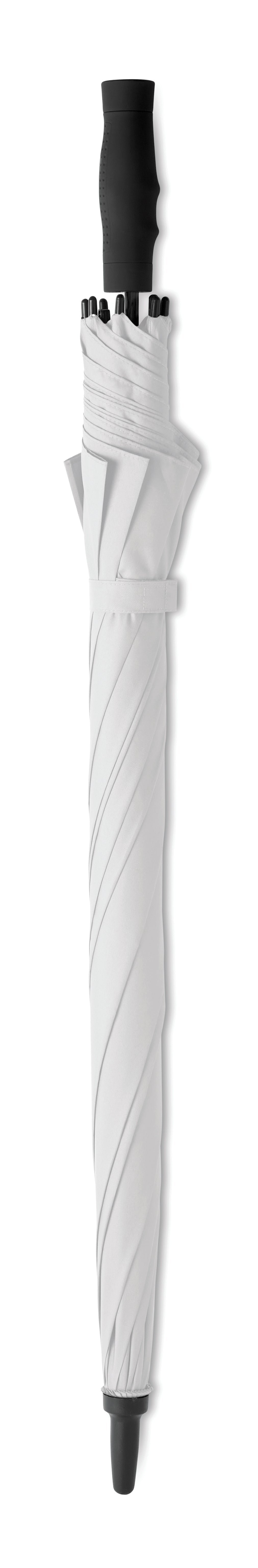 27'' Regenschirm aus 190T Pongee. Windbeständig. Stock und Stangen aus Fiberglas. Schwarze