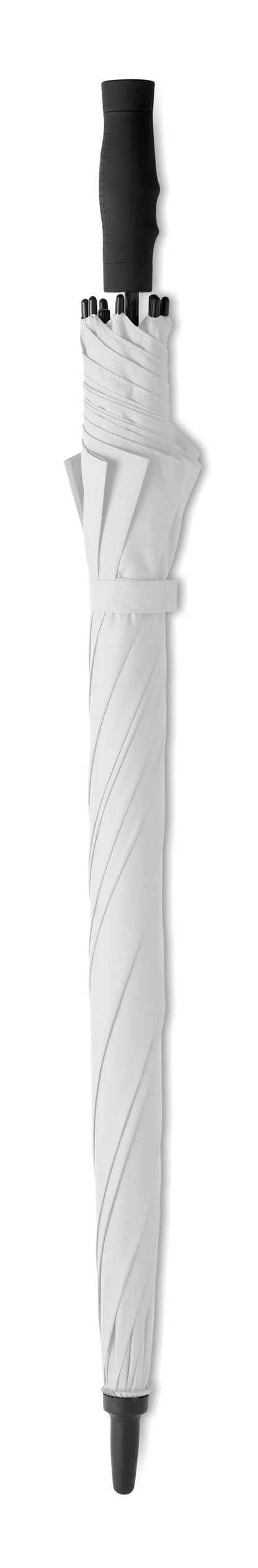 27'' Regenschirm aus 190T Pongee. Windbeständig. Stock und Stangen aus Fiberglas. Schwarze