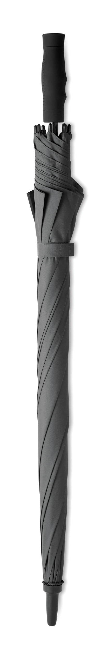 27'' Regenschirm aus 190T Pongee. Windbeständig. Stock und Stangen aus Fiberglas. Schwarze