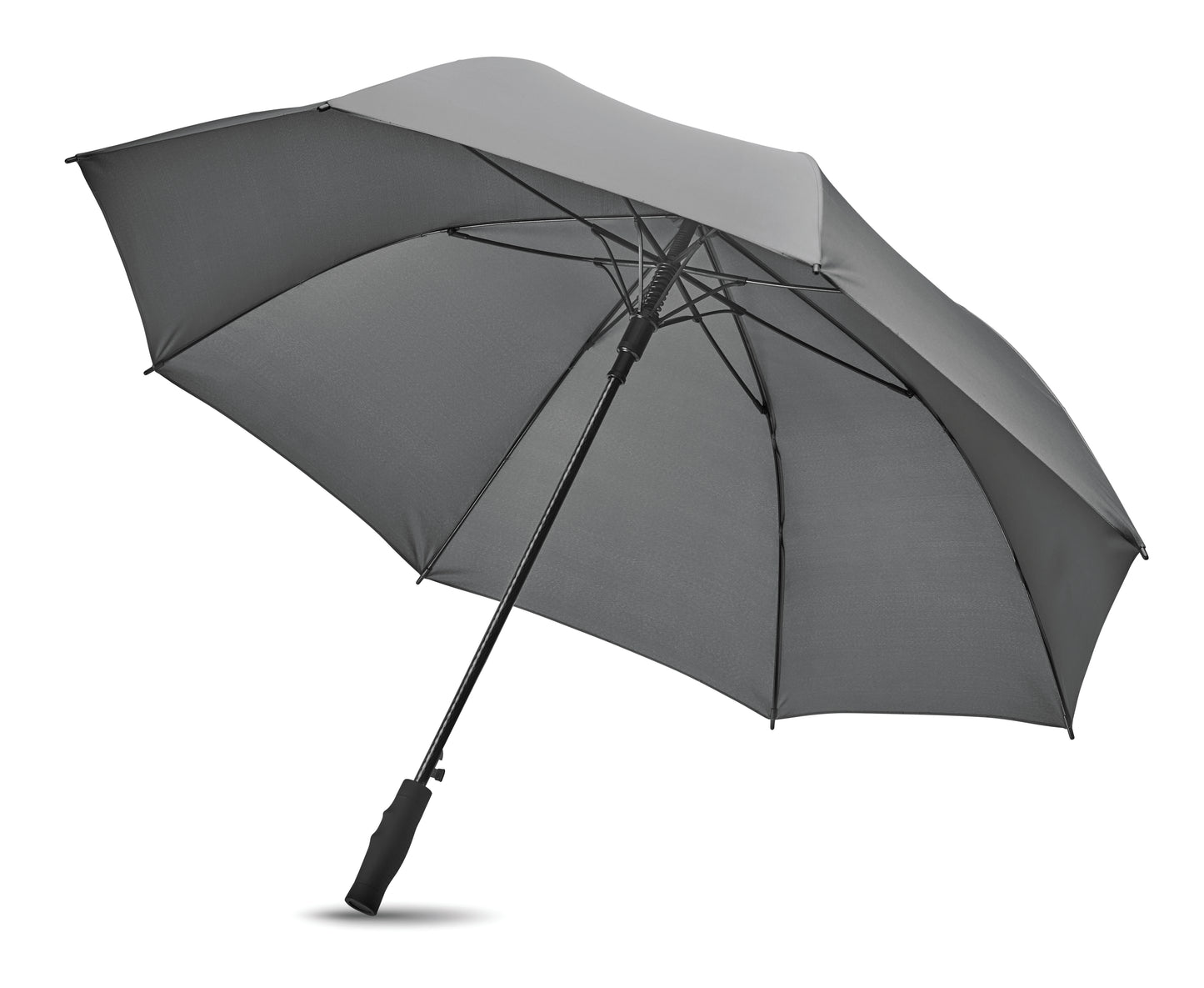 27'' Regenschirm aus 190T Pongee. Windbeständig. Stock und Stangen aus Fiberglas. Schwarze