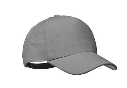 5-Panel-Baseball Cap aus 100% Hanfgewebe 370 g/m² mit Schnalle aus Messing am