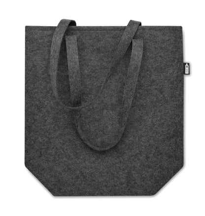 Shopping Tasche aus RPET-Filz mit langen Tragegriffen und Bodenfalte. Filzstärke: 2 mm.