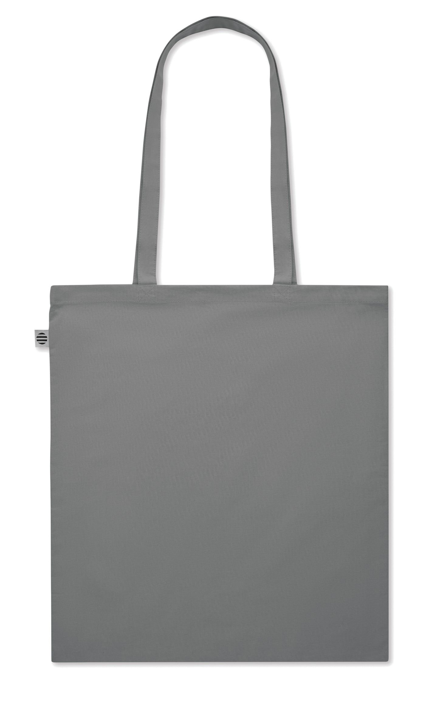 Einkaufstasche aus Organic-Cotton mit langen Tragegriffen. Reaktivfärbung. Im klassischen Design ist sie