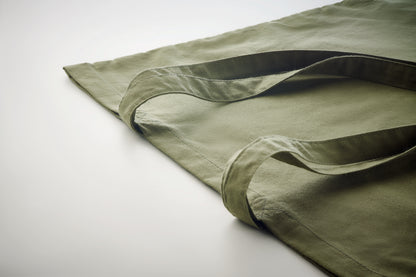 Einkaufstasche aus Organic-Cotton mit langen Tragegriffen. Reaktivfärbung. Im klassischen Design ist sie
