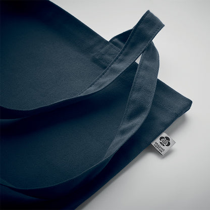 Einkaufstasche aus Organic-Cotton mit langen Tragegriffen. Reaktivfärbung. Im klassischen Design ist sie