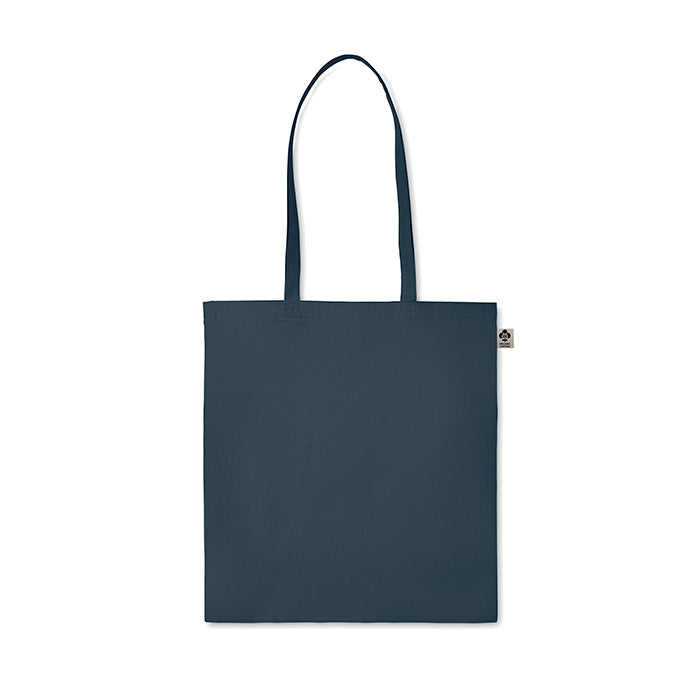 Einkaufstasche aus Organic-Cotton mit langen Tragegriffen. Reaktivfärbung. Im klassischen Design ist sie
