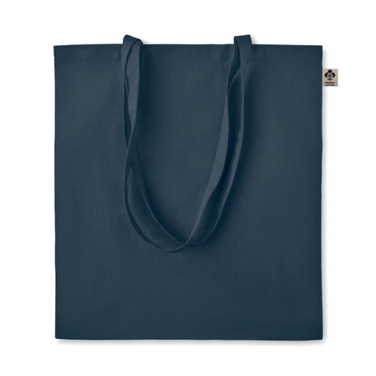 Einkaufstasche aus Organic-Cotton mit langen Tragegriffen. Reaktivfärbung. Im klassischen Design ist sie