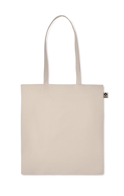 Einkaufstasche aus Organic-Cotton mit langen Tragegriffen. Im klassischen Design ist sie ideal