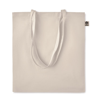Einkaufstasche aus Organic-Cotton mit langen Tragegriffen. Im klassischen Design ist sie ideal