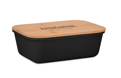 Lunch- oder Sandwichbox aus PP mit Deckel aus Bambus. Bambus ist ein