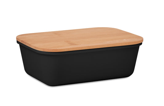 Lunch- oder Sandwichbox aus PP mit Deckel aus Bambus. Bambus ist ein
