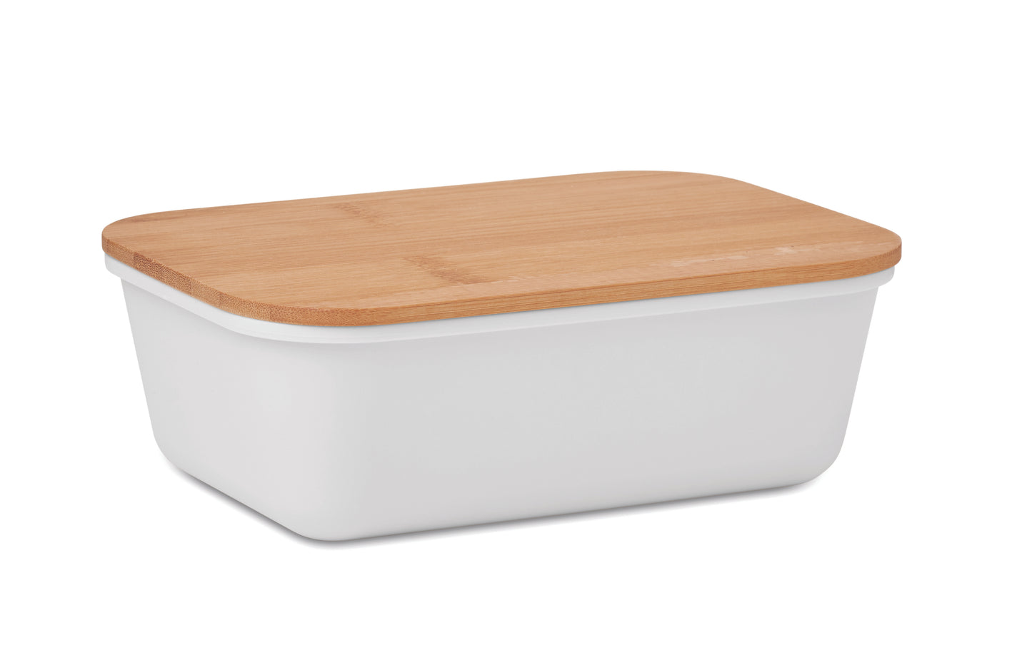 Lunch- oder Sandwichbox aus PP mit Deckel aus Bambus. Bambus ist ein
