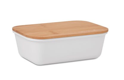 Lunch- oder Sandwichbox aus PP mit Deckel aus Bambus. Bambus ist ein