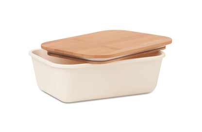 Lunch- oder Sandwichbox aus PP mit Deckel aus Bambus. Bambus ist ein