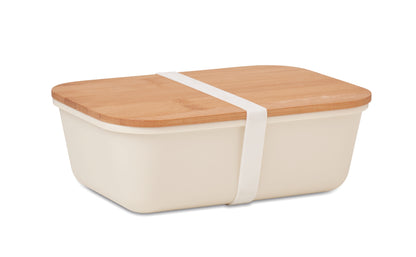 Lunch- oder Sandwichbox aus PP mit Deckel aus Bambus. Bambus ist ein