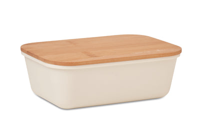 Lunch- oder Sandwichbox aus PP mit Deckel aus Bambus. Bambus ist ein