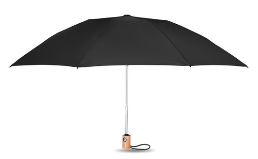 23' reversibler Regenschirm aus 190T Pongee RPET. Stangen aus Fiberglas. Griff aus