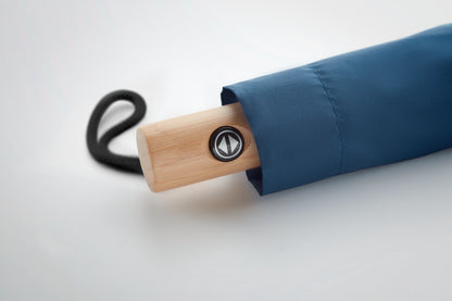 23' reversibler Regenschirm aus 190T Pongee RPET. Stangen aus Fiberglas. Griff aus