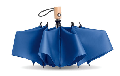 23' reversibler Regenschirm aus 190T Pongee RPET. Stangen aus Fiberglas. Griff aus