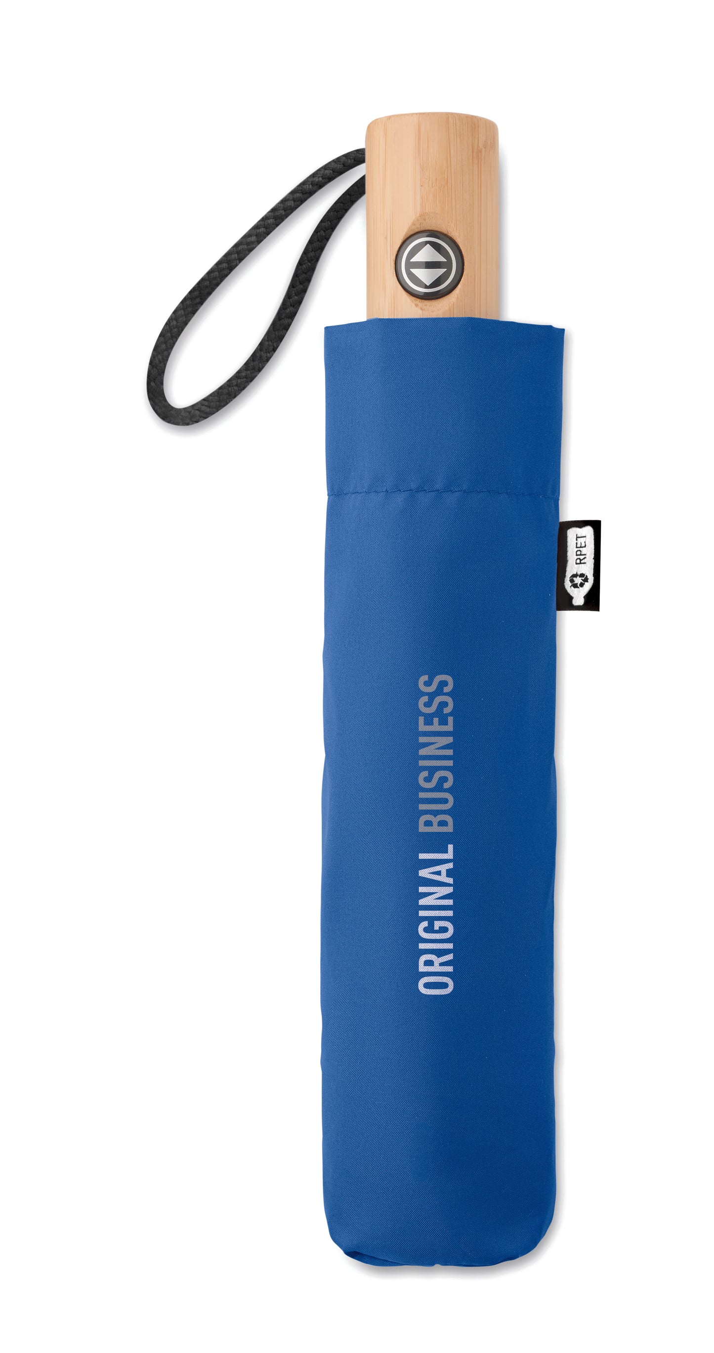 23' reversibler Regenschirm aus 190T Pongee RPET. Stangen aus Fiberglas. Griff aus